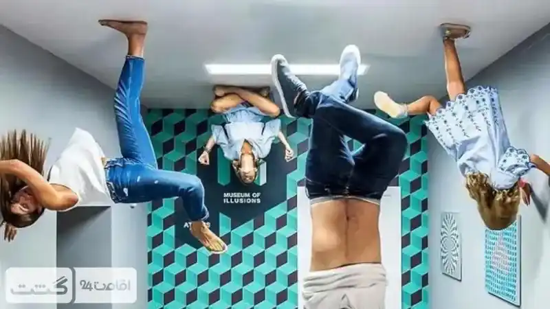 نمایی دیگر از بخش جذاب دنیای وارونه (Rotated Room) در موزه ایلوژن دبی