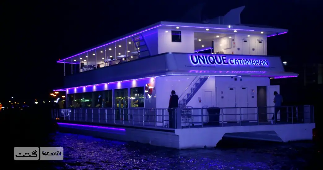 بلیط کروز ایرانی کاتاماران دبی 1 نمای پشت کشتی کروز کاتاماران دبی | کروز ایرانی در دبی