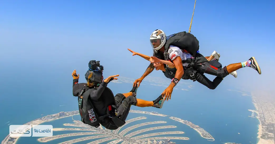 بلیط اسکای دایوینگ دبی 2 اسکای دایوینگ در دبی با منظره پالم جمیرا | بلیط اسکای دایوینگ دبی