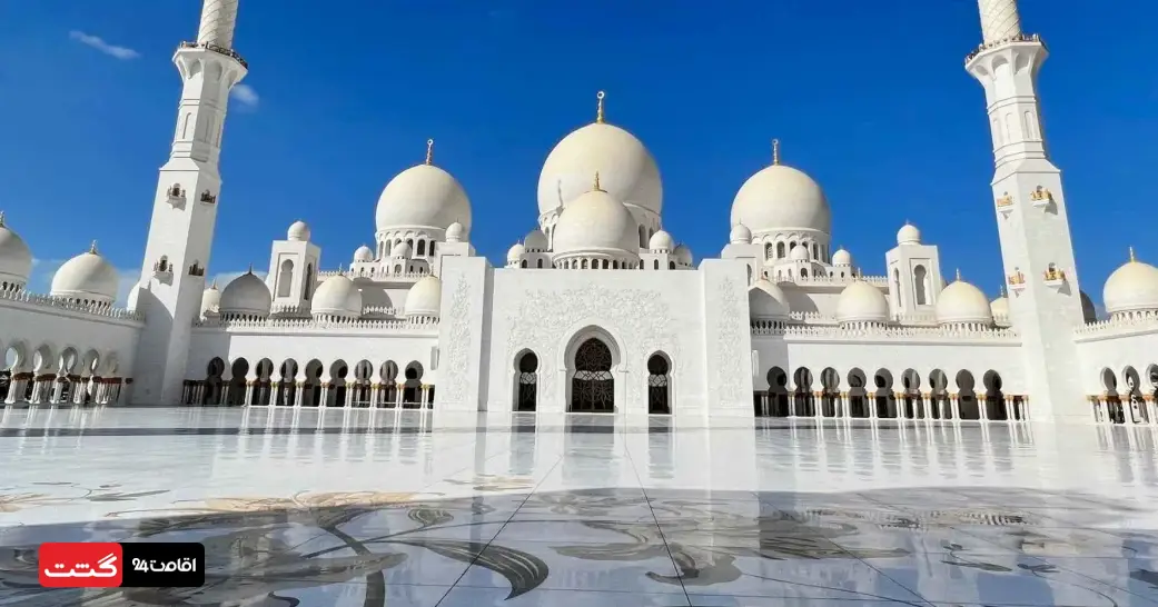 بلیط قصر وطن ابوظبی 3 حیاط قصر وطن دبی و گنبد های آن| بازدید از قصر وطن ابوظبی