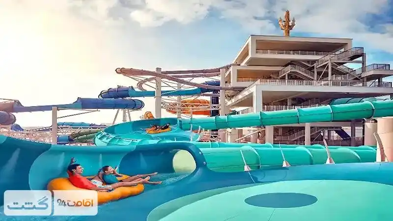 نمایی دیگر از سرسره های متنوع پارک آبی آتلانتیس دبی|بلیط پارک آبی آتلانتیس دبی
